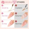 UNA GELLA Nail Art Brushes Metallic, 5 Count Liner Pens Set For Nail Art Gel Polish, Detail Nail Art Design Painting Brush Set For Nails Gel Fine Drawing Nail Tools, Sizes 7/9/11/15/25mm(Pink)