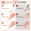 UNA GELLA Nail Art Brushes Metallic, 5 Count Liner Pens Set For Nail Art Gel Polish, Detail Nail Art Design Painting Brush Set For Nails Gel Fine Drawing Nail Tools, Sizes 7/9/11/15/25mm(White)