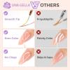 UNA GELLA Nail Art Brushes Metallic, Liner Pens 5Pcs Set For Nail Art Gel Polish, Gray Color, Detail Nail Art Design Painting Brush Set For Nails Gel Fine Drawing Nail Tools, 6/9/11/15/18mm Sizes(Purple)
