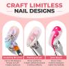UNA GELLA Nail Art Brushes Set 6PCS White Color Nail Design Painting Brush Set Nail Dotting Tools Double-headed Nail Art Builder Gel Polish Liner Brushes for DIY Nail Drawing Supplies(White)