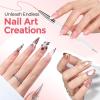 UNA GELLA Nail Art Brushes Set 6PCS White Color Nail Design Painting Brush Set Nail Dotting Tools Double-headed Nail Art Builder Gel Polish Liner Brushes for DIY Nail Drawing Supplies(White)