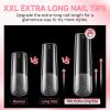 UNA GELLA Nail Tips Sqaure Extra Long Tapered Sqaure Nail Tips 504pcs XXL Clear Fake Nails Full Cover Square Gel Tips for Acrylic Nails Tips for Press on Nail Extensions Home DIY Salon 12 Sizes(A-XXL Full Square)