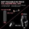 UNA GELLA Nail Tips Sqaure Extra Long Tapered Sqaure Nail Tips 504pcs XXL Clear Fake Nails Full Cover Square Gel Tips for Acrylic Nails Tips for Press on Nail Extensions Home DIY Salon 12 Sizes(Full Square)