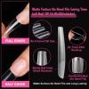 UNA GELLA Nail Tips Square XXL Tips 120 PCS No C Curve Gel Tips Extra Long Square Straight Nails Half Fake Nail Tips No Trace for Acrylic Nails Tips for Home DIY with Box(Matte Straight)