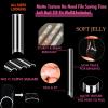 UNA GELLA Nail Tips Square XXL Tips 120 PCS No C Curve Gel Tips Extra Long Square Straight Nails Half Fake Nail Tips No Trace for Acrylic Nails Tips for Home DIY with Box(Half Straight)