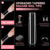 UNA GELLA Nail Tips Square XXL Tips 120 PCS No C Curve Gel Tips Extra Long Square Straight Nails Half Fake Nail Tips No Trace for Acrylic Nails Tips for Home DIY with Box(Full Square)