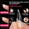 UNA GELLA Short Almond Gel Nail Tips: 504PCS Acylic Nail Tips Almond Shape Extra Short Pre Etched Half Cover 12sizes Salon Quality Soft Press On Nails DIY for Home Nails Extension(A0-Almond Short)