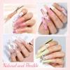 UNA GELLA Short Almond Gel Nail Tips: 504PCS Acylic Nail Tips Almond Shape Extra Short Pre Etched Half Cover 12sizes Salon Quality Soft Press On Nails DIY for Home Nails Extension(C-Half Coffin)