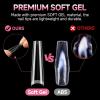 UNA GELLA Short Almond Gel Nail Tips: 504PCS Acylic Nail Tips Almond Shape Extra Short Pre Etched Half Cover 12sizes Salon Quality Soft Press On Nails DIY for Home Nails Extension(C-Half Coffin)