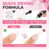 UNA GELLA Short Almond Gel Nail Tips: 504PCS Acylic Nail Tips Almond Shape Extra Short Pre Etched Half Cover 12sizes Salon Quality Soft Press On Nails DIY for Home Nails Extension(A1-Semi Nail Glue)