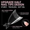 UNA GELLA Short Almond Gel Nail Tips: 504PCS Acylic Nail Tips Almond Shape Extra Short Pre Etched Half Cover 12sizes Salon Quality Soft Press On Nails DIY for Home Nails Extension(B1-Medium Almond)