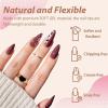 UNA GELLA Short Almond Nail Tips, 312pcs Short Almond Gel Nail Tips Shape Pre Etched Press On Nails Clear Acrylic Fake Nails No C Curve for Full Cover Nails Extension Home Art DIY Salon 12 Sizes(A2-Almond Medium Full)