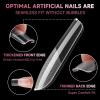 UNA GELLA Short Almond Nail Tips, 312pcs Short Almond Gel Nail Tips Shape Pre Etched Press On Nails Clear Acrylic Fake Nails No C Curve for Full Cover Nails Extension Home Art DIY Salon 12 Sizes(A01-Medium Square Full)