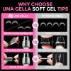 UNA GELLA Short Almond Nail Tips, 312pcs Short Almond Gel Nail Tips Shape Pre Etched Press On Nails Clear Acrylic Fake Nails No C Curve for Full Cover Nails Extension Home Art DIY Salon 12 Sizes(Full Coffin Short)