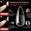 UNA GELLA Short Almond Nail Tips, 312pcs Short Almond Gel Nail Tips Shape Pre Etched Press On Nails Clear Acrylic Fake Nails No C Curve for Full Cover Nails Extension Home Art DIY Salon 12 Sizes(B0-Medium Stiletto)