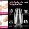UNA GELLA Short Almond Nail Tips, 312pcs Short Almond Gel Nail Tips Shape Pre Etched Press On Nails Clear Acrylic Fake Nails No C Curve for Full Cover Nails Extension Home Art DIY Salon 12 Sizes(B0 – Short Coffin)