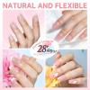 UNA GELLA Short Almond Nail Tips, 312pcs Short Almond Gel Nail Tips Shape Pre Etched Press On Nails Clear Acrylic Fake Nails No C Curve for Full Cover Nails Extension Home Art DIY Salon 12 Sizes(Full Coffin Short)