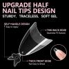 UNA GELLA Short Almond Nail Tips, 312pcs Short Almond Gel Nail Tips Shape Pre Etched Press On Nails Clear Acrylic Fake Nails No C Curve for Full Cover Nails Extension Home Art DIY Salon 12 Sizes(B – Almond Half)