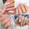 UNA GELLA Short Almond Nail Tips, 312pcs Short Almond Gel Nail Tips Shape Pre Etched Press On Nails Clear Acrylic Fake Nails No C Curve for Full Cover Nails Extension Home Art DIY Salon 12 Sizes(A2-Almond Medium Full)