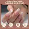 UNA GELLA Short Almond Nail Tips, 312pcs Short Almond Gel Nail Tips Shape Pre Etched Press On Nails Clear Acrylic Fake Nails No C Curve for Full Cover Nails Extension Home Art DIY Salon 12 Sizes(A1 – Medium Coffin)