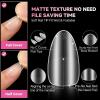 UNA GELLA Short Almond Nail Tips: 504pcs Pre Etched Fake Nails Tips Almond Shape Matte Full Cover Soft Acrylic Press On Nails Extensions No C Curve Gift For Diy At Home