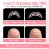 UNA GELLA Short Almond Nail Tips Thicker X-Soft Flexible Gel Nail Tips Pre-Etched 330PCS Full Cover Short Acrylic Fake Nails Strength Nails for Press on Nail Extensions DIY Salon 15 Sizes