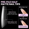 UNA GELLA Short Coffin Gel Nails Tip Pre-shaped Surface 504Pcs Press on Fake Nails Matte Full Cover Acrylic Gel False Nail for Nail Extension DIY Nail Salon 15Sizes Soft Gelly Tips(Short Coffin)