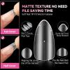 UNA GELLA Short Coffin Gel Nails Tip Pre-shaped Surface 504Pcs Press on Fake Nails Matte Full Cover Acrylic Gel False Nail for Nail Extension DIY Nail Salon 15Sizes Soft Gelly Tips(A1- Almond Medium)