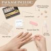 UNA GELLA Short Square Press On Nails: Nude Soft Gel Press Ons Short with Nail Glue, 16 Sizes – 32 Reusable Fake Nails Kit, Skin Tone Nude(Nude)