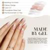 UNA GELLA Short Square Press On Nails: Nude Soft Gel Press Ons Short with Nail Glue, 16 Sizes – 32 Reusable Fake Nails Kit, Skin Tone Nude(Ombre Nude)