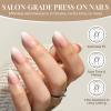 UNA GELLA Short Square Press On Nails: Nude Soft Gel Press Ons Short with Nail Glue, 16 Sizes – 32 Reusable Fake Nails Kit, Skin Tone Nude(Ombre Nude)
