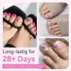UNA GELLA Short Toe Nail Tips Flexible X-Soft Gel Toe Nails Press On 330PCS Pre-etched Short Square Toe Tips Full Cover Acrylic Fake Toe Tips Press on Toenails Women Nail Extensions DIY Salon 15 Sizes