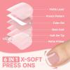 UNA GELLA X-Soft Gel Toe Nail Tips 330Pcs Brown French Press On Toenails Full Cover Square Round Toe Nail Press Ons Short Fake Acrylic Press On Toe Nails for Women Wide Big Nail Extensions 15 Sizes(B-Squavol Pink)