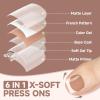 UNA GELLA X-Soft Gel Toe Nail Tips 330Pcs Brown French Press On Toenails Full Cover Square Round Toe Nail Press Ons Short Fake Acrylic Press On Toe Nails for Women Wide Big Nail Extensions 15 Sizes(A1-Natural Brown Square)