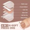 UNA GELLA X-Soft Gel Toe Nail Tips 330Pcs Brown French Press On Toenails Full Cover Square Round Toe Nail Press Ons Short Fake Acrylic Press On Toe Nails for Women Wide Big Nail Extensions 15 Sizes(B-Squavol Brown)
