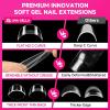 UNA GELLA XXL Long Square Nails Tips 216 PCS No C Curve Straight Nail Tips Full Cover Square Gel Tips Extra Long Nail Tips Clear False Fake Nails Gel Nail Extension for Nail Salon Home DIY 12 Sizes(A0-Half Straight)