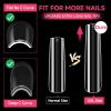 UNA GELLA XXL Long Square Nails Tips 216 PCS No C Curve Straight Nail Tips Full Cover Square Gel Tips Extra Long Nail Tips Clear False Fake Nails Gel Nail Extension for Nail Salon Home DIY 12 Sizes(A0-Full Square Half)