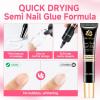 UNA GELLA XXL Long Square Nails Tips 216 PCS No C Curve Straight Nail Tips Full Cover Square Gel Tips Extra Long Nail Tips Clear False Fake Nails Gel Nail Extension for Nail Salon Home DIY 12 Sizes(A0-Semi Nail Glue*2pcs)