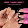 UNA GELLA XXL Long Square Nails Tips 216 PCS No C Curve Straight Nail Tips Full Cover Square Gel Tips Extra Long Nail Tips Clear False Fake Nails Gel Nail Extension for Nail Salon Home DIY 12 Sizes(F-Medium Square)