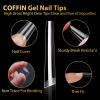 UNA GELLA XXL Long Square Nails Tips 216 PCS No C Curve Straight Nail Tips Full Cover Square Gel Tips Extra Long Nail Tips Clear False Fake Nails Gel Nail Extension for Nail Salon Home DIY 12 Sizes(I-Half Medium Coffin)
