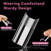 UNA GELLA XXL Long Square Nails Tips 216 PCS No C Curve Straight Nail Tips Full Cover Square Gel Tips Extra Long Nail Tips Clear False Fake Nails Gel Nail Extension for Nail Salon Home DIY 12 Sizes(F-Medium Square)