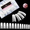 UNA GELLA Acrylic Nail Tips White Half Cover False Nails Tips French Style Square Gel Nail Tips 504pcs Fake Nails No c Curve for DIY French Tip Press On Nails 12 Sizes(White Half)