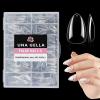 UNA GELLA Almond Fake Gel Nail Tips, 216pcs Medium Almond Pre Shaped Nails Tips for Long-Lasting Acrylic Nails, Perfect for DIY At Home French Style Nail Salon 12 Sizes(Short Almond Nail Tips)