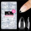 UNA GELLA Almond Gel Nail Tips, 504PCS Pre Etched Clear Fake Nails Tips Medium Almond Shape – 12 Sizes Full Cover Soft Acrylic Press On Nail Extensions No C Curve Gift for Diy at Home(A2-Short Almond)
