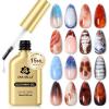 UNA GELLA Blooming Gel Nail Polish 15ml Super Clear for Spreading Effect U V/LED Needed Nail Blooming Gel for Marble Natural Stone Floral Print Watercolor Effect Design Soak Off Home DIY Salon
