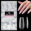 UNA GELLA Coffin Nails Tips Pre-buff Soft Gel Nail Tips Matte Medium Coffin False Nails Tips Acrylic Full Cover 504Pcs 15Sizes Gelly Press On Nails Fake Nail Tips for Nail Extension DIY Salon