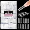 UNA GELLA Extra Long Nail Tips Square 504pcs Double Side Pre-shape Square Nail Tips Gel Acrylic XL Fake Nails Half Cover Nails Tips for Nail Extensions Home DIY Nail Salon 12 Sizes
