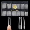 UNA GELLA Extra Long Tapered Sqaure Nail Tips, Pre-buffed 240Pcs Square Gel Nail Tips No C Curve XXL Long Square Press on Nails Full Cover Straight for Nails Extension Home DIY Salon 12 Sizes(Full Square XXL)