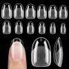 UNA GELLA Extra Short Almond Nail Tips 12 Sizes Short Almond Gel Nail Tips 120Pcs Soft Gel Clear Full Cover Nails Tips Acrylic False Nails Press On Nails for Extensions DIY Salon(A-Short Oval)