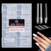 UNA GELLA Long Square Gel Nail Tips XXL: Pre shaped Full Cover Gel Tapered Square Straight Nail Tips 120PCS for Fake False Nails Extensions 12 Sizes DIY Press On Nails No Need File